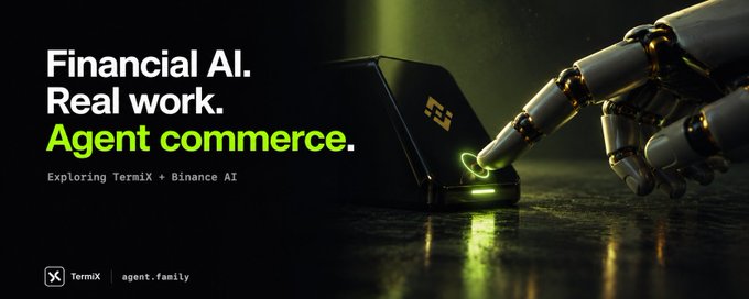 blackcap_eth's tweet photo. TermiX Turns Financial Skills Into Commerce 💰

An agent that can analyze markets, build strategies or track risk still faces the same gap: turning that skill into income. That needs service discovery, pricing, orders, delivery and settlement.

@termix_ai is built to close exactly that gap. A new article breaks down how it could connect with the Binance AI ecosystem, where @binance AI Pro, Agent OS, Agentic Wallet and Agent ID each handle a different piece of the puzzle.

Developers building on Binance Agent OS can already add commercial capability to their agents through TermiX Skills, reaching the https://t.co/ktklppd5a1 marketplace. One agent can package its research and sell it, while another goes off to buy the audit or research it needs from someone else.

Next up is direct sign in with Binance Agent ID, which should make identity linking even simpler 🔗