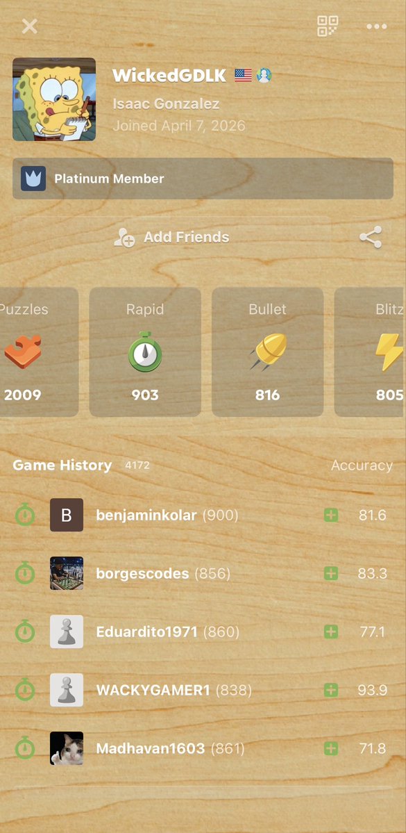 iisaacGDLK's tweet photo. I’m finally decent at chess.
#chess
#1000soon https://t.co/OUUAoJER1g