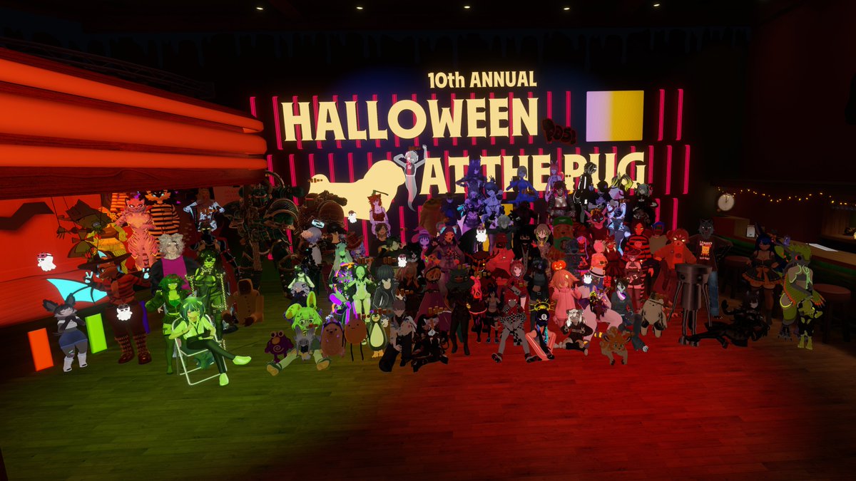 AstrixZVR's tweet photo. 🐕 Halloween at The Pug - 10th Annual🍸
Thank you for bringing me as your +1 , @StudioJAW_X !
I usually don't attending parties, since I'm often the one hosting, but it was nice being a guest.

I didn't really know anyone there, but it was nice to be a part of something. #VRChat https://t.co/7Qn9kEsStD