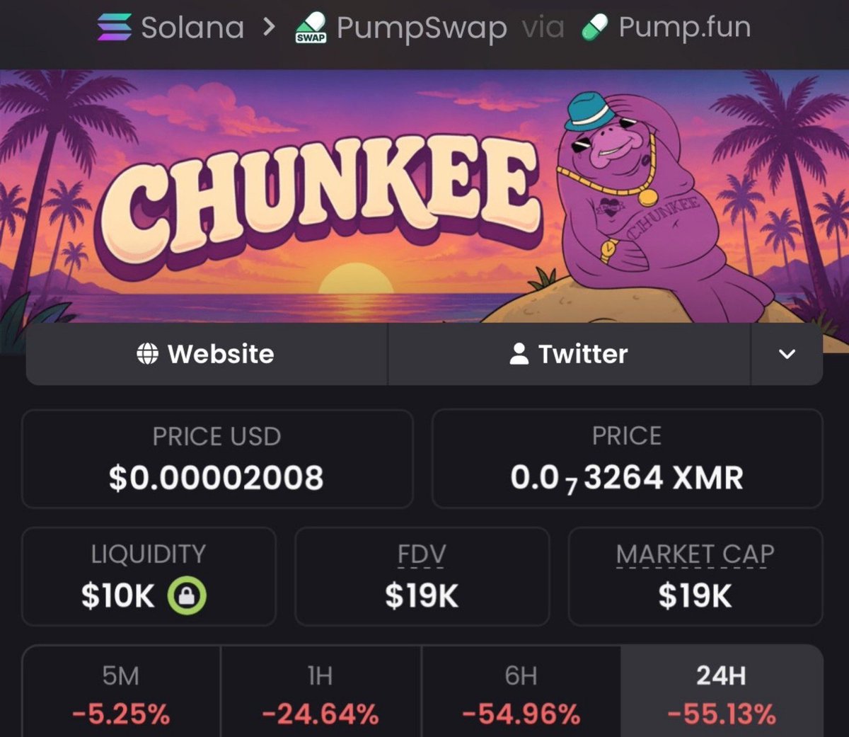 1__Wallstreet's tweet photo. $Chunkee  just ripped  27x 🚀
📈 From $19K → $513k MCAP 🔥

I drop my highest-conviction Solana memecoin plays early in my private alpha TG — before they go parabolic.

#Solana #SolanaMemecoins #Memecoin

DM now to lock in the next run https://t.co/I6BlwQd4j3