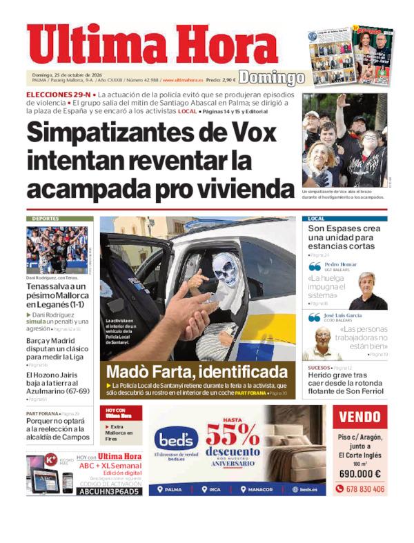 UHmallorca's tweet photo. #BuenosDías, ésta es nuestra portada de hoy. #Felizdomingo https://t.co/pl5D3GykHl