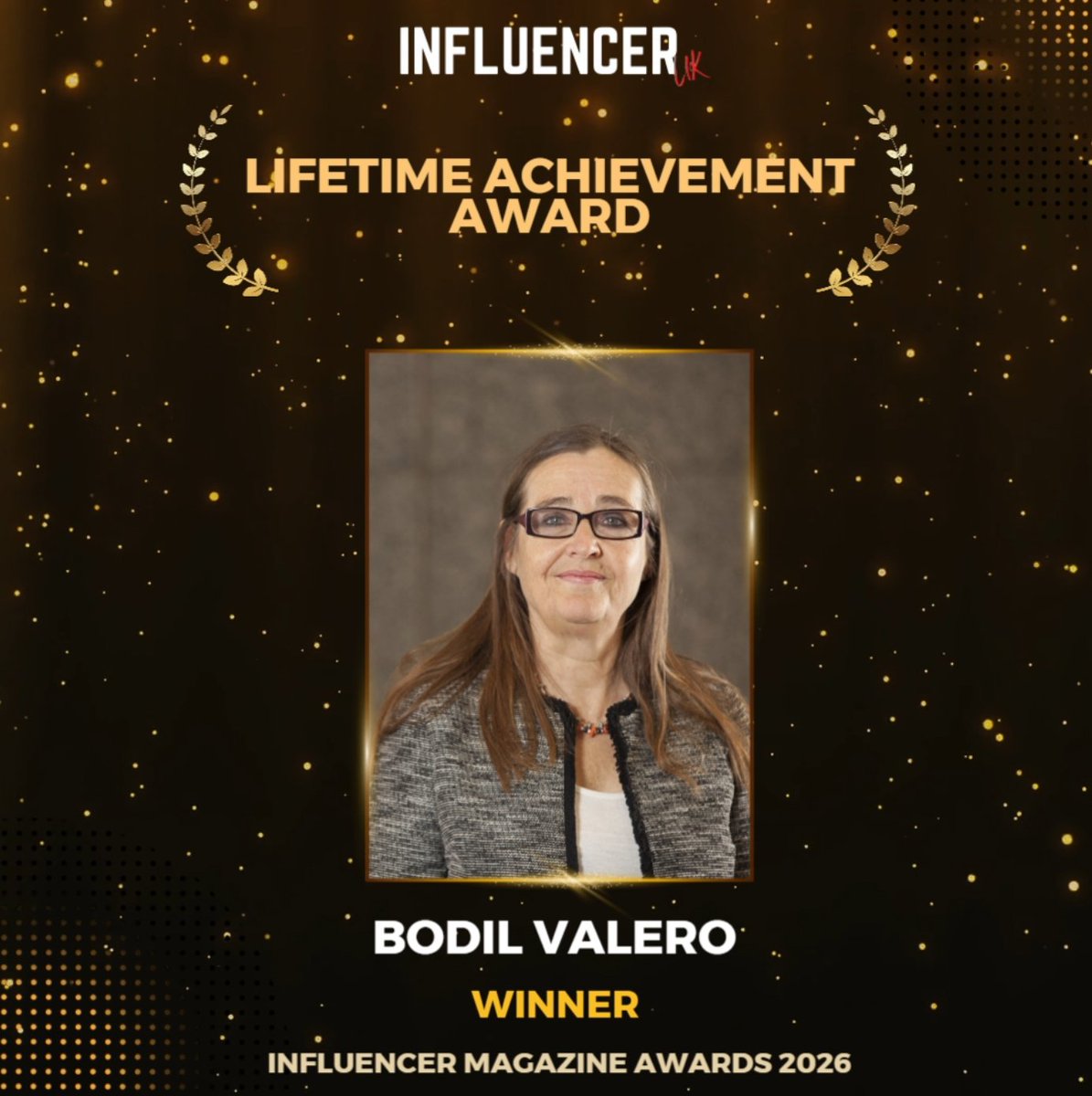 influencer_uk's tweet photo. Bodil Valero Wins ‘Lifetime Achievement Award’ at Influencer Magazine Awards 2026

 https://t.co/WtU5WLdC9c https://t.co/DvHZz8UgfZ