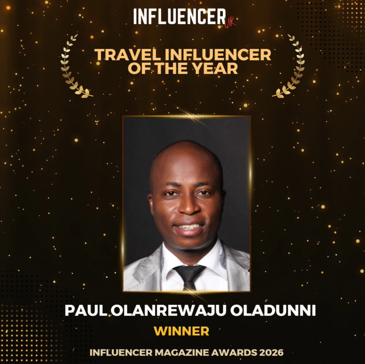 influencer_uk's tweet photo. Paul Olanrewaju Oladunni Wins ‘Travel Influencer of the Year’ at Influencer Magazine Awards 2026

 https://t.co/3AGMIssrbH https://t.co/nfIxxYibhj