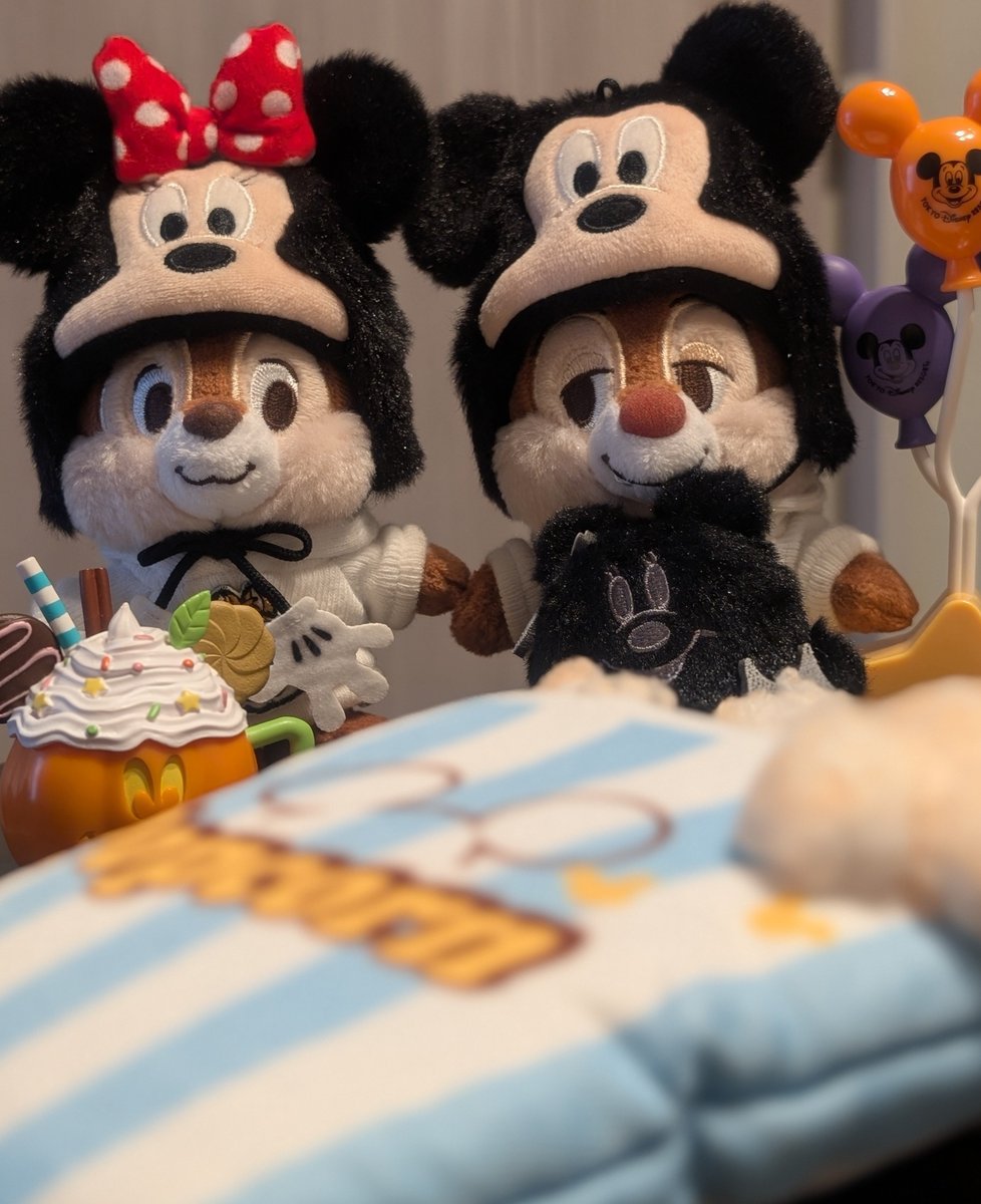 m_hobby_splk's tweet photo. 😴🍿な気持ちで🐿️を連れてインする準備してる🏰🎃
これならオタクバレナイ…ハズ

ぬいをお迎えするまでは飾るだけの予定だったこのこたちにがんばってもらおうかと…
手にマグネットとか入れてあげようかな？🤔 https://t.co/hBH5sa9arP