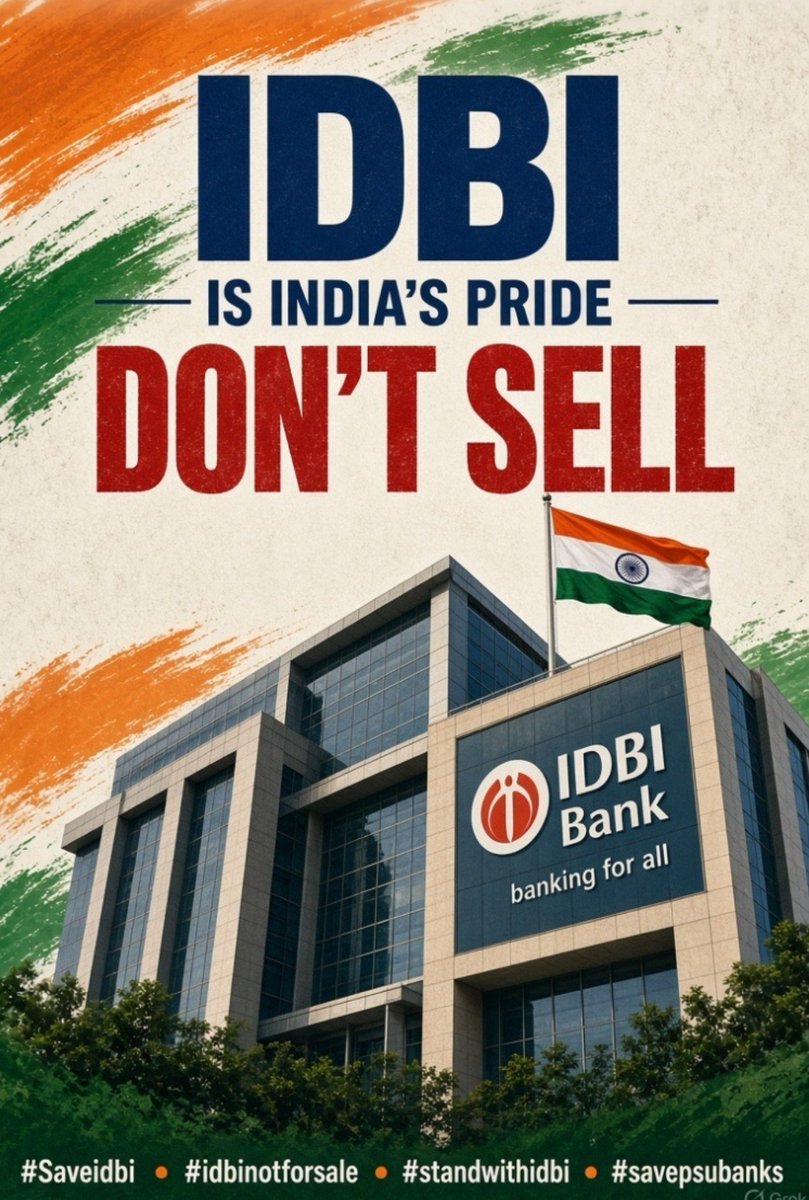 idbinotforsale's tweet photo. IDBI is India's pride. Don't sell..
We urge BJP to take back the decision if you really support for AtmanirbharBharat!
#AtmanirbharBharat
#AatmaNirbharBharat
#MadeInIndia
#MakeInIndia
#VocalForLocal
#Saveidbi 
#savepsubanks
#StopPrivatisation
#IDBINotForSale 
#StandWithIDBI
#SaveIDBI 
#bankbachavo 
#deshbachavo
#socialsecurityschemes
@kharge
@supriya_sule
@ANI
@IDBIfor
@AIBEAofficial
@idesibanda
@DFS_India
@Finminindia
@RahulGandhi
@CJP_for_India
@RBI
@secyDIPAM
@economictimes
@nsitharaman
@timesnow
@nsitharaman 
@narendramodi 
@PMOIndia 
@business_today 
@htTweets 
@FinMinIndia 
@FinancialTimes 
@AamAadmiParty 
@yadavakhilesh
@Cockroach4Bank 
@Cockroachisback 
@PSBPunch
#SelfReliantIndia
#AatmanirbharBharat
@abhijeet_dipke
@pawankalyan
@janasenaparty
@VTankha 
@ArvindKejriwal 
@Swamy39 
@s_kanth 
@GoIShadow 
@KTRBRS 
@DrSivadasan 
@saptagiriulaka 
@VarshaEGaikwad 
@ShashiTharoor 
@kcvenugopalmp
@dhruv_rathee
@ndtv
@indianexpress
@ranaayyub
@INCIndia 
@AamAadmiParty 
@samajwadiparty 
@BJP4India
