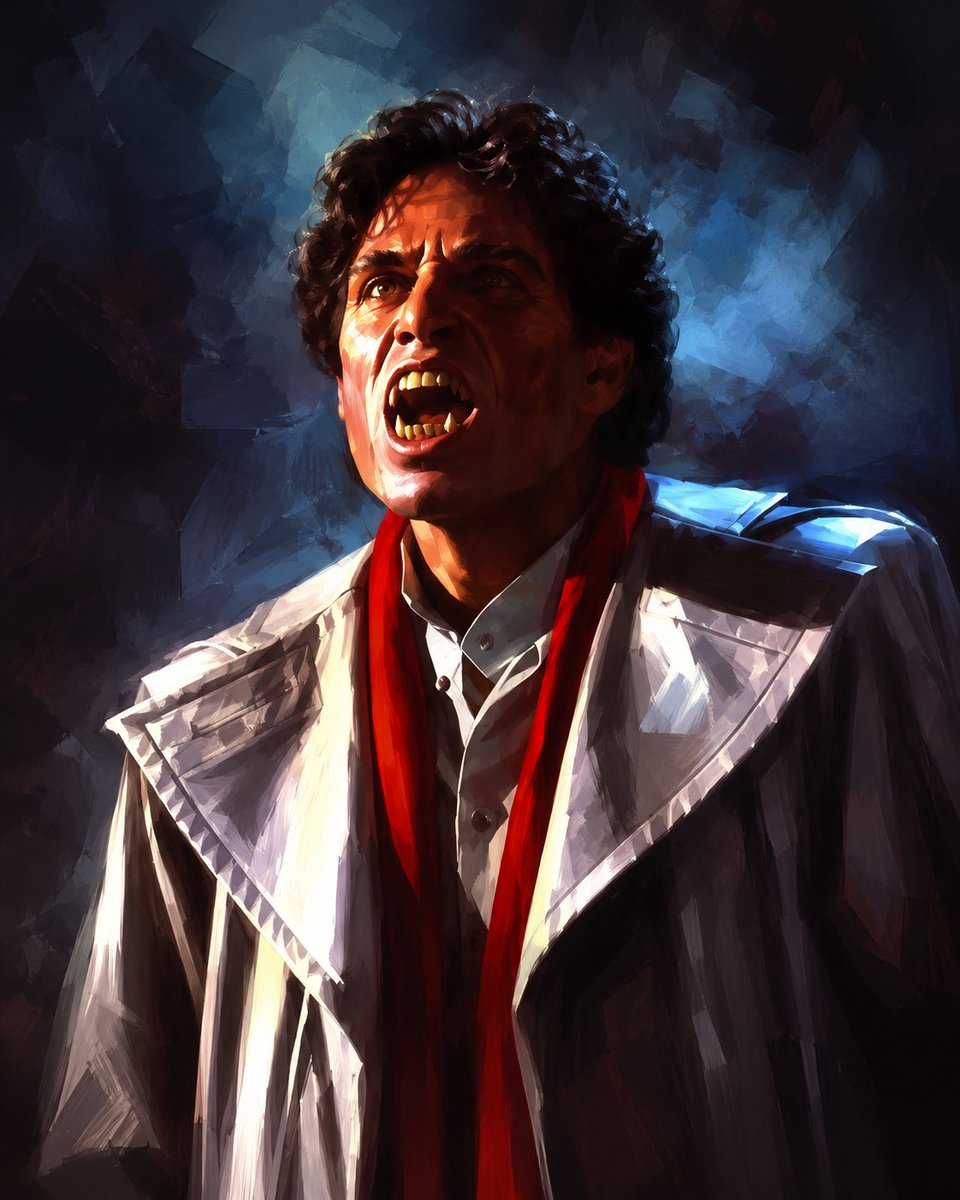 bradwrites's tweet photo. A portrait of the devilishly charming Jerry Dandrige from the 1985 cult classic Fright Night, just in time for spooky season! 🧛♂️📷 #FrightNight #JerryDandridge #FrightNight1985 #SpookySeason #Halloween #80sHorror #ClassicHorror #HorrorArt #Vampire https://t.co/F5V2u3mCbB