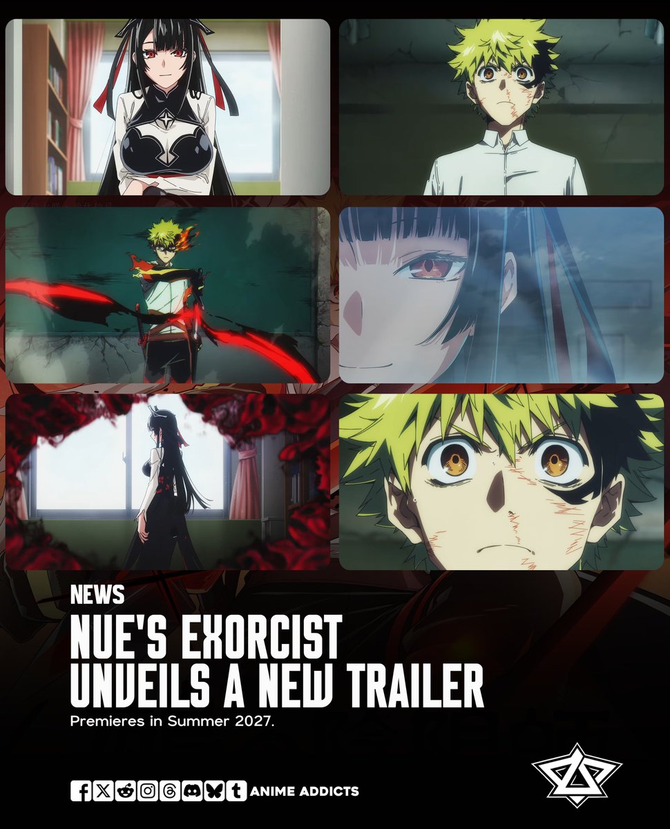 AnimeAddicts's tweet photo. News: "Nue's Exorcist" Unveils an Announcement Trailer!

The supernatural action anime is scheduled to premiere in Summer 2027. https://t.co/1dd2VOgmNh
