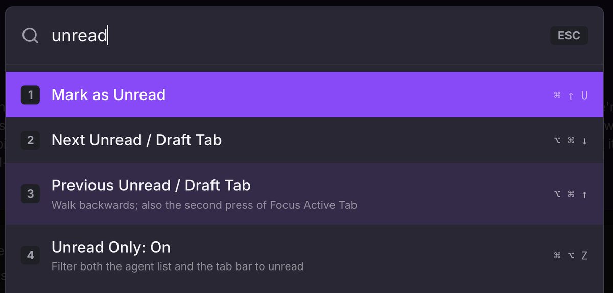 RunMaestroAI's tweet photo. Hundreds of tabs across dozens of agents. Which ones are waiting on you?

In Maestro, Opt+Cmd+Down jumps to the next unread or draft tab, and Unread Only trims both the agent list and the tab bar to just those. https://t.co/bqNdqfvaGO