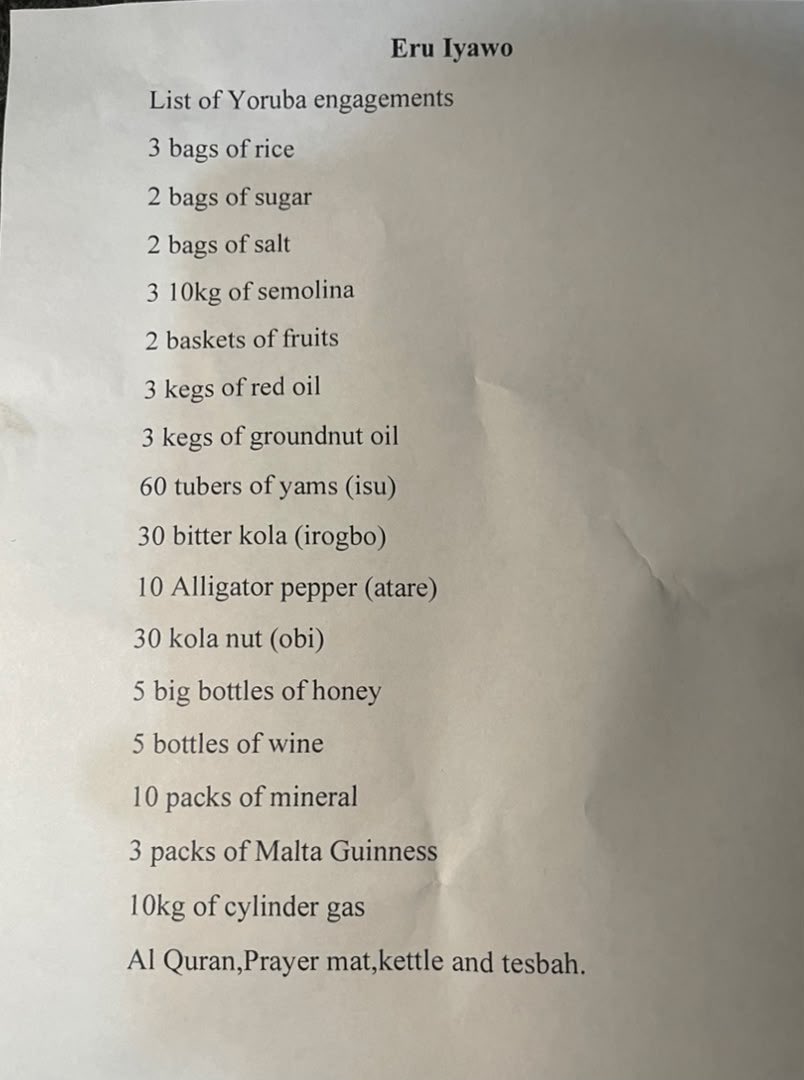 thekajomarin01's tweet photo. The dowry list they gave my friend they want to use him to open shop😂😂😂 https://t.co/f5ZHuLlDBX