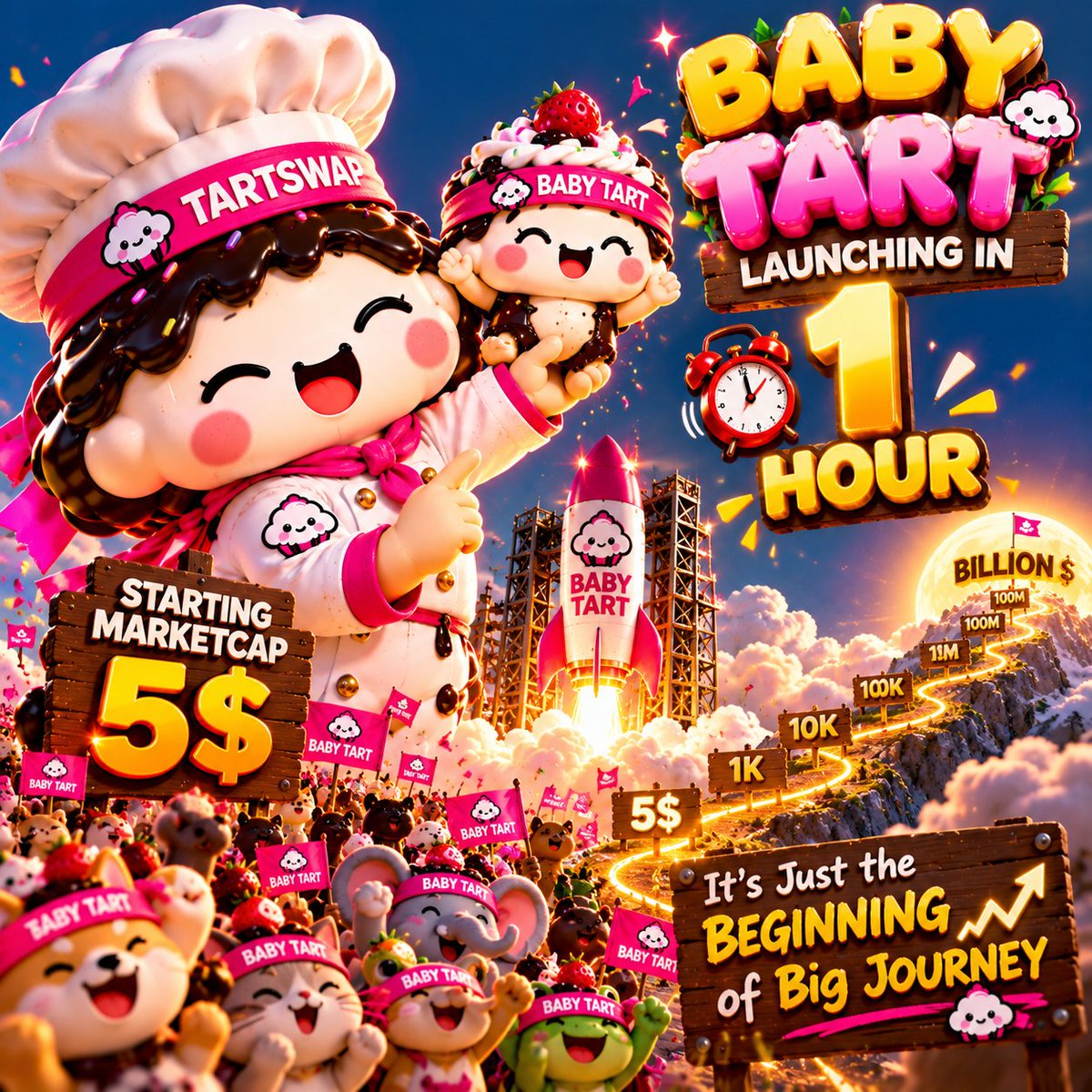 TARTSWAPARMY's tweet photo. BABY tart launching in 1 hour

Starting marketcap 5$ 👀👀

Great journey just started in 1hour https://t.co/72RoG2Lavk