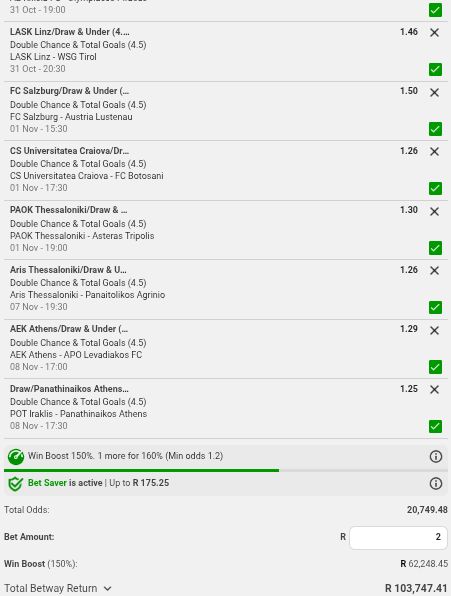 TebogoDieman's tweet photo. Double chances draw and Under 4.5 goals🚂🔌🔥⚽🇿🇦📍💰

Stake R2 potential win R100 000💯🚂

📍Betslip code:
BW7CEE8F94

Abashwe🤸🏽‍♂️

https://t.co/GYsUboQDYT I just placed a bet with Betway. Tap here to copy my bet or search for this booking code in the Multi Bet betslip BW7CEE8F94 https://t.co/xGqExMbe9O