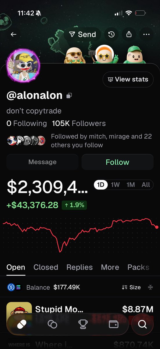 lifeofmazer's tweet photo. wow @slingoorio has double the amount of follows than @a1lon9 of the pumpfun app 

he is also up 8.8 mil in last 24 hours with his ponzinomics

gg sling wp 🫡 https://t.co/Mtff6LZT0c