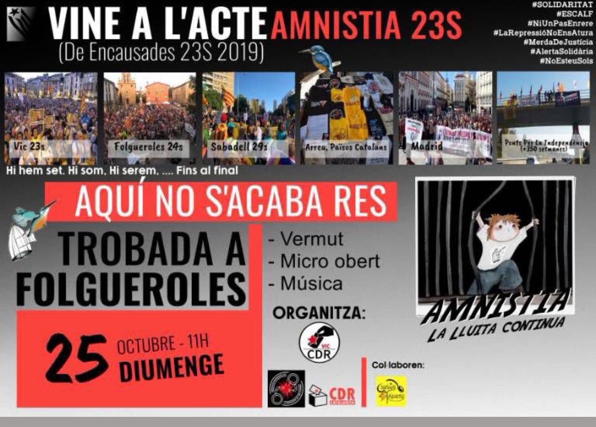 francescd's tweet photo. Molt important això que explica en @jpagesm!

Al Parlament tenia diputats d’ERC que venien plorant amb no sé què de les famílies destrossades si no aprovàvem aquella desastrosa primera proposta.

Si no ens haguéssim plantat, aquests CDR no haurien estat amnistiats.

Ulleres de partit o ulleres de país.

Gràcies per aquella bona feina, Josep!

(Avui, a les 11h, serem a Folgueroles per reconèixer la força i la resiliència de les @Detingudes23S durant aquests anys d’injustícies!)