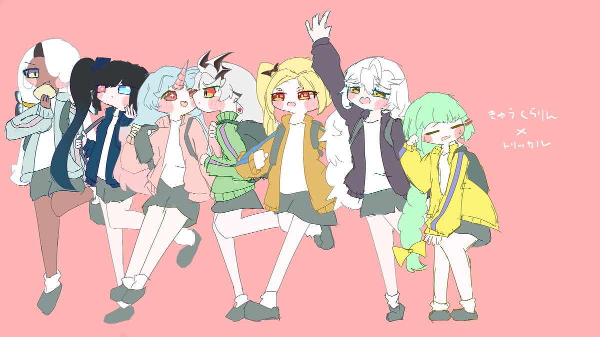 E_nosuke_Mu's tweet photo. 【再掲】
きゅうくらりん × 不死者姉妹

#トリッカル https://t.co/XJkEkU7cGC