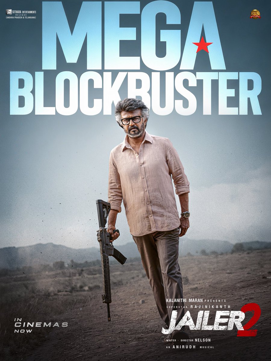 SitharaEnts's tweet photo. The TIGER strikes. The THEATRES erupt! 🔥

Watch the #MegaBlockbusterJailer2 at theatres near you now! ❤️‍🔥

Book your tickets for #Jailer2 now!
🎟️ https://t.co/Tkxvho3fZK 
🎟️ https://t.co/8vPUqTBDnP https://t.co/XkmzZJpm9g