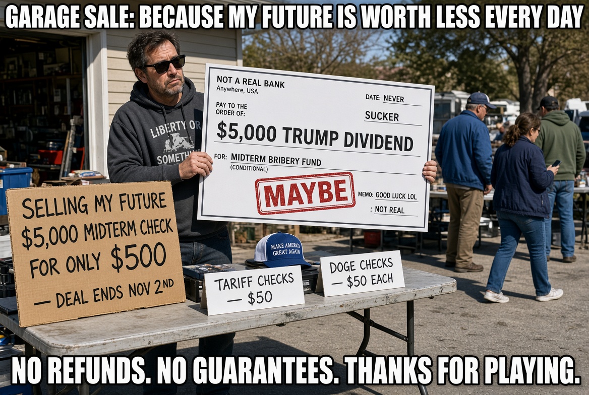 i_danforth's tweet photo. Where's the "$19 Trillion" Trump promised last year and up to $20 Trillion now that Trump said was being invested in the USA? 

$4 Billion is nice but it's only 0.02% of the $20 Trillion he said was coming?

Just like the DOGE and Tariff checks he promised. 

That $4 Billion won't lower gas prices.

That $4 Billion won't bring back the military members killed and wounded for a 'war of choice.'

That $4 Billion won't repay Georgia's taxpayers back for the tens of Millions of costs that Trump caused by personally attacking the Democrats AND Republicans who oversaw Georgia's #2020election. 

$4 Billion in Georgia won't do anything to lower the almost $4 Trillion that's been added to our #NationalDebt in only 21 months.  

$4 Billion in Georgia won't offset the over $2 Billion Trump has spent on Washington DC beautification projects using dozens of #NObidContracts that enrich his friends and donors. 

$4 Billion won't reimburse taxpayers for the over $500 Million that taxpayers are the hook for Trump's ballroom, even though Trump promised zero cost to taxpayers.  

I could go on...

All Presidents occasionally lie or break promises.  Trump's has taken lying and broken promises to a new level.

He's not normal. He's cried about not getting the #NobelPeacePrize while the USA is still fighting Iran and after we invaded Venezuela and killed over in speedboats in the Caribbean. 

There's really something wrong with this guy, but what's worse are Americans that know all of these things yet still support this ceuel buffoon. What does that say about them?