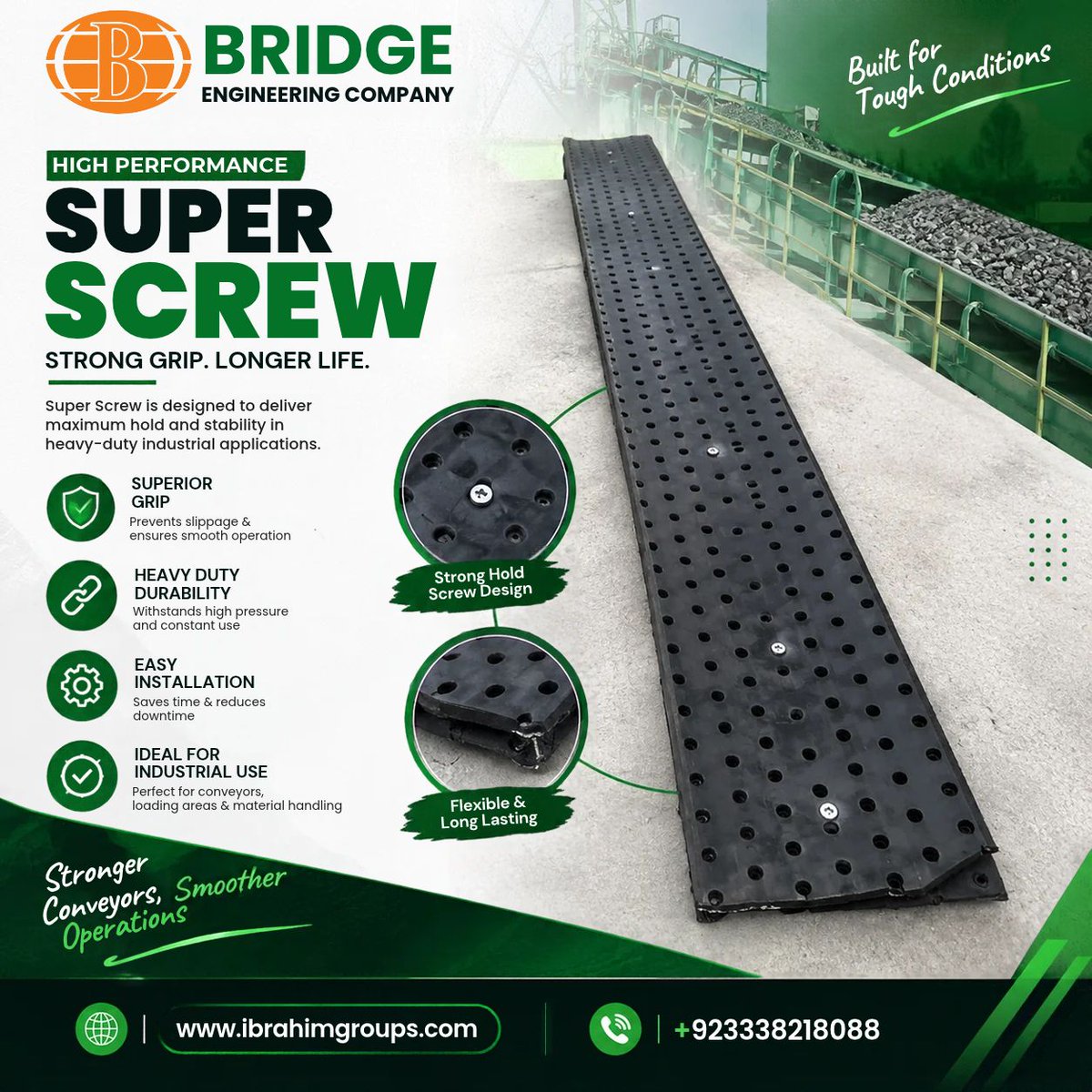 bridgeengg01's tweet photo. 𝗦𝗽𝗹𝗶𝗰𝗲 𝗶𝘁. 𝗦𝗰𝗿𝗲𝘄 𝗶𝘁. 𝗥𝘂𝗻 𝗶𝘁.

Belt torn in the middle of a shift? Flexco Super-Screw goes on with a drill right at the site. Send us your belt thickness, strength, and pulley size, and we’ll suggest the right one. WhatsApp 0333 8218088 

#BeltSplicing #Flexco https://t.co/DK3v5POaol