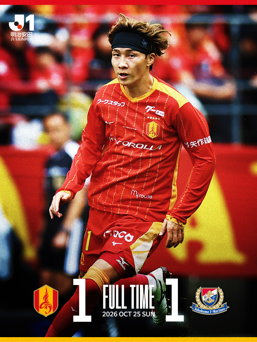 nge_official's tweet photo. FT：名古屋グランパス 1 - 1 横浜F・マリノス

⚽️14' ジョルディ クルークス（横浜FM）
⚽️74' #山岸祐也

テキスト速報🔻
https://t.co/rCvBD2yjzF

DAZN視聴🔻
https://t.co/D9M6o2bqA2

苦しい試合展開の中、勝利を目指し全員で闘うも悔しい引き分け。本日も熱い後押しをありがとうございました。

#grampus #グランパス #Ｊリーグ