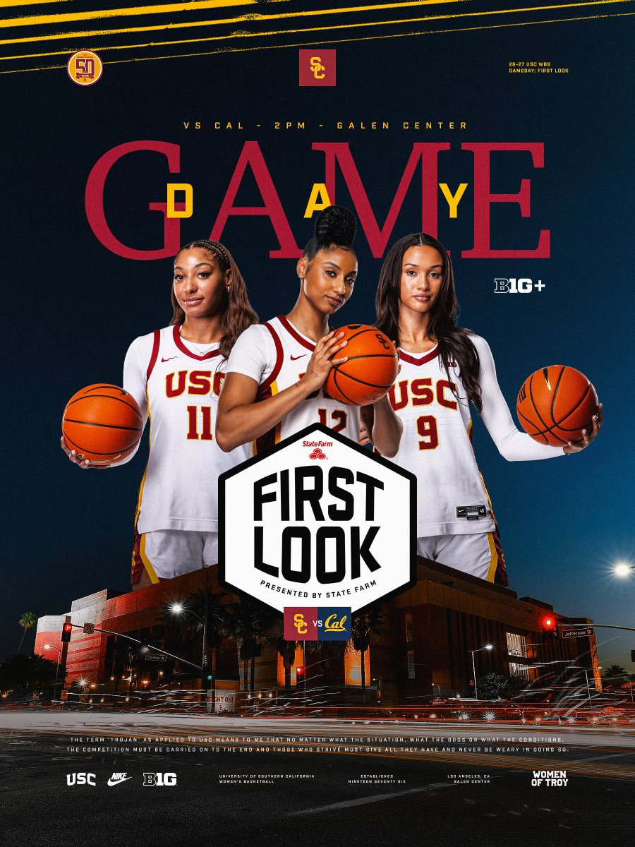 USCWBB's tweet photo. GOOD MORNING. LET'S HOOP. ✌️

🆚 Cal (Exhibition)
⏰ 2 PM PT
📺 B1G+ https://t.co/Gc3hPFZ0uu