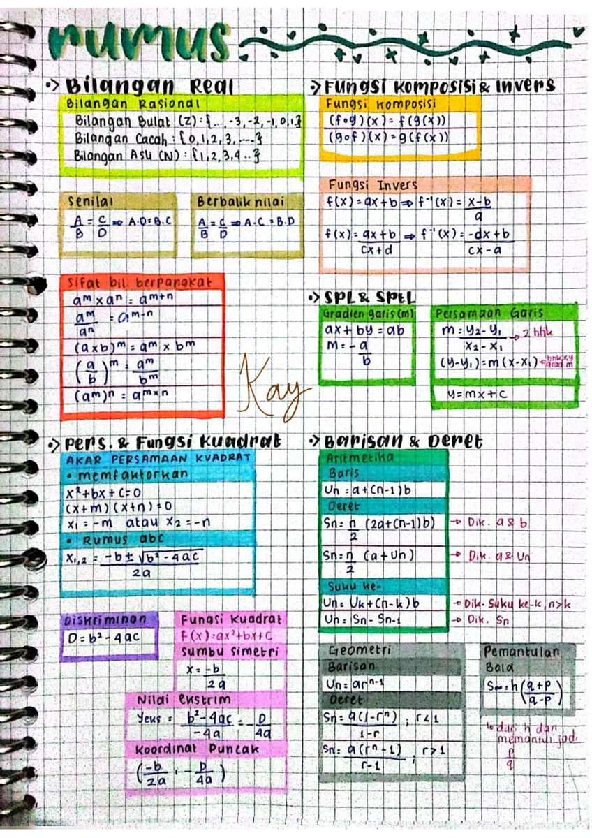 kayyieshereee's tweet photo. Hi everyone!😆 h-1 TKA and i want to share my notes about rumus rumus MTK, mungkin ini ada beberapa yang gaada but, hope it helps peeps XD!😉💕 https://t.co/aObsGHaZhg