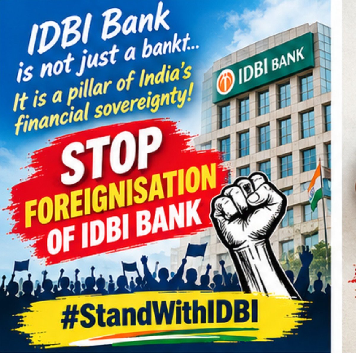 Ashasindhu's tweet photo. 🇮🇳 India's financial sovereignty is not for sale. IDBI Bank must remain committed to the people of India!
#StandWithIDBI #SaveIDBI https://t.co/ZHBlLyT7G0