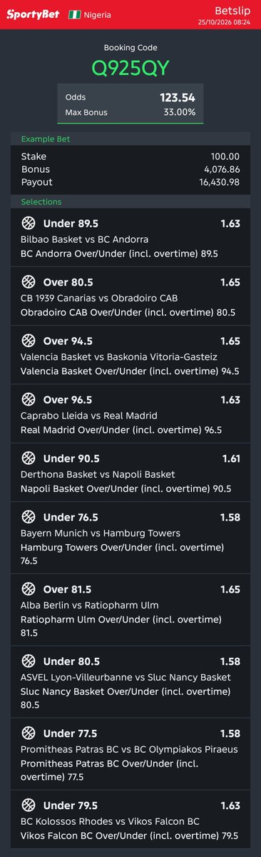 easyguy314's tweet photo. Basketball selections

Today's game

Sportybet

Code: Q925QY

120 odds https://t.co/PYJfvM7M7M