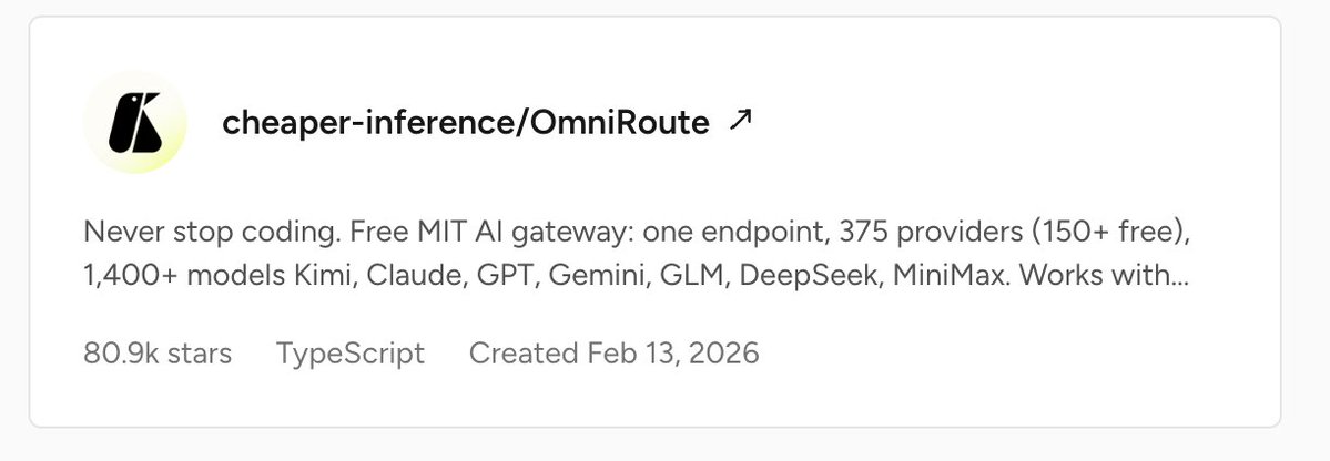 fabrice_mayrand's tweet photo. Omniroute just hit 80k stars 🔥 https://t.co/U7owev3ovd