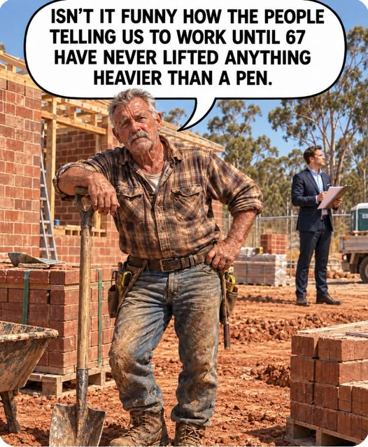 nm9411832's tweet photo. Easy to tell someone to work until 67 when you’ve never done a hard day’s labour in your life!
Try swinging a shovel, laying bricks or working in the heat for 40 years, then tell us how easy retirement is!
Respect the workers who built this country. They’ve earned their rest! https://t.co/or6OJ8IvDr
