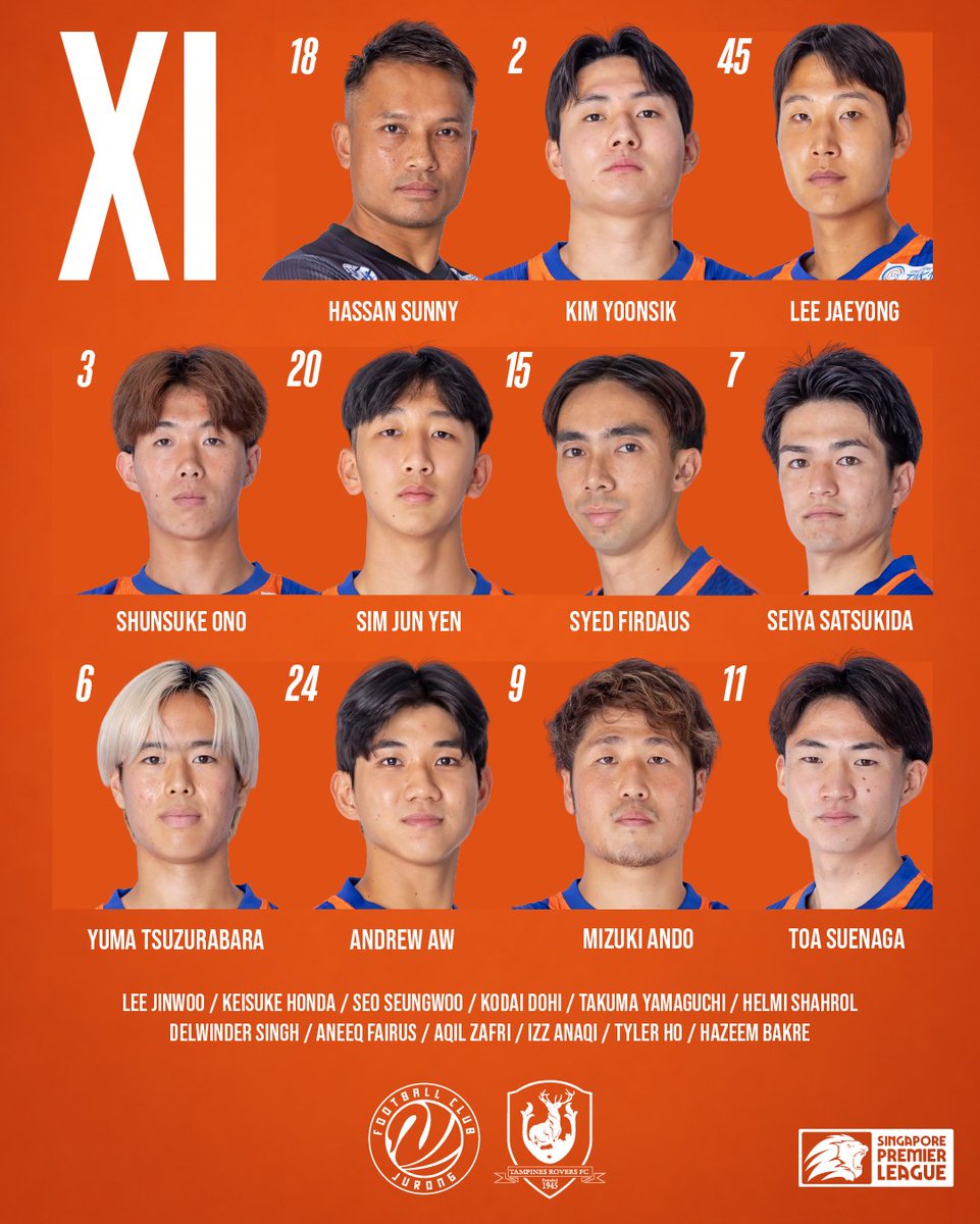FCJurong's tweet photo. 🔸𝐎𝐔𝐑 𝐒𝐓𝐀𝐑𝐓𝐈𝐍𝐆 𝐗𝐈🔹

🏆Singapore Premier League
🆚Tampines Rovers FC
🗓️25th Oct 2026
⏰🇸🇬7:30pm 🇯🇵8:30pm
🏟️Jurong East Stadium (HOME)

#fcjurong #FCジュロン
#FOREVERJURONG https://t.co/oASI75MZn9