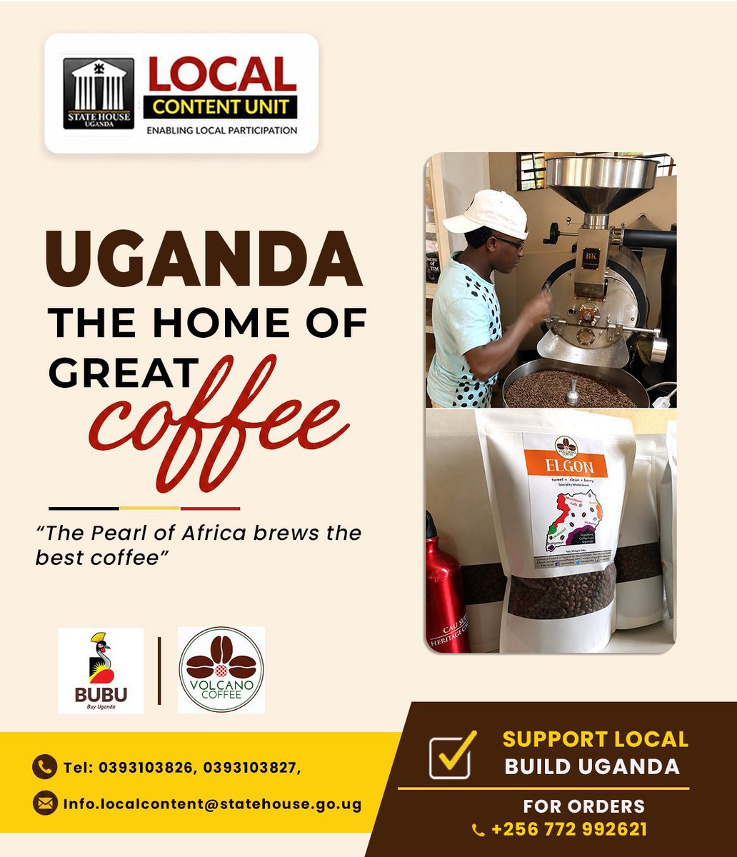 baguma83789's tweet photo. The Home of great Coffee.
🇺🇬🇺🇬.
The Pearl of Africa brews the best Coffee.
Ugandans support Local Build Uganda 🇺🇬
@SH_LocalContent
#LocalContentUg /
#InvestmentsUg https://t.co/BRIvGuRtgx