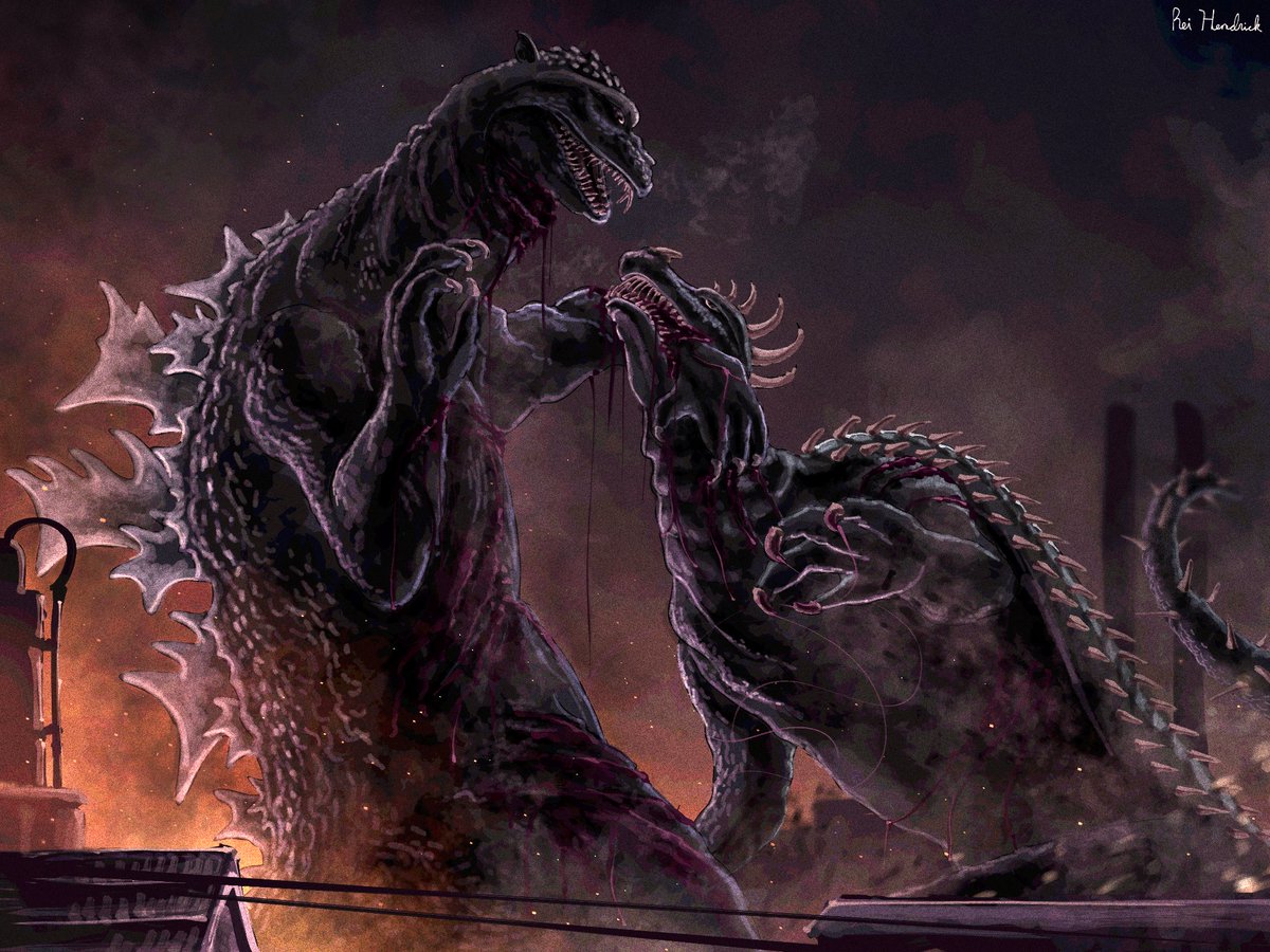 ReiHendrick's tweet photo. "Cretaceous-aged Clash"
#godzilla Raids Again (1955)
#digitalart https://t.co/E0sc21Mi9v