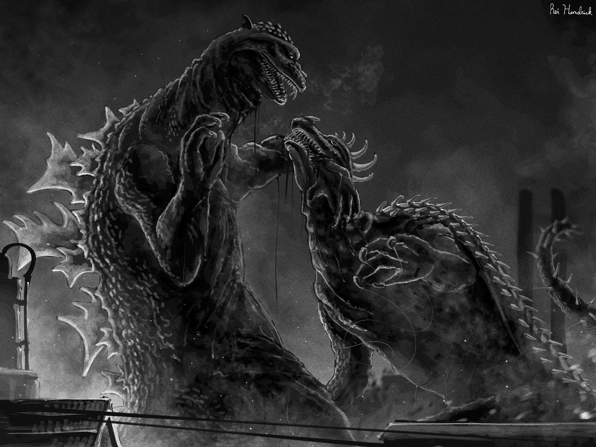 ReiHendrick's tweet photo. "Cretaceous-aged Clash"
#godzilla Raids Again (1955)
#digitalart https://t.co/E0sc21Mi9v
