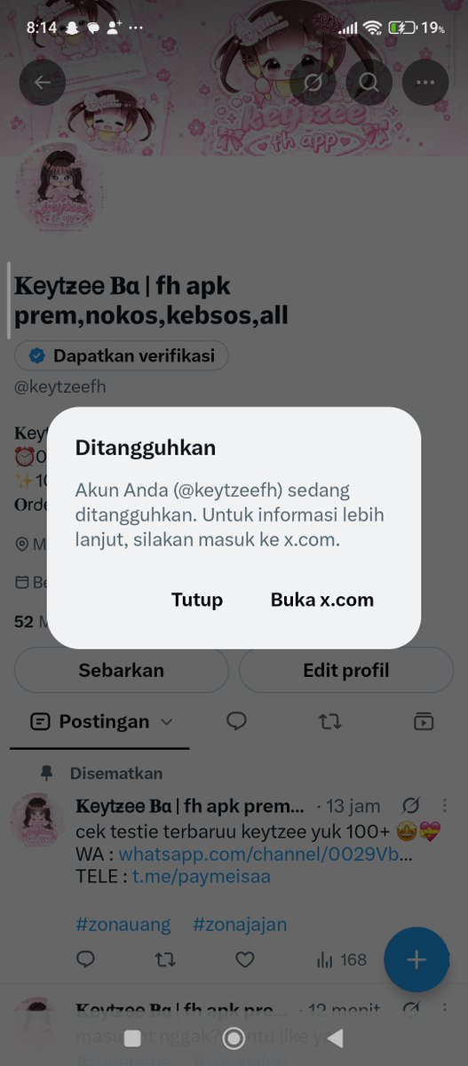 keytzeeba's tweet photo. we balikin akun yang kebeku bisa nggak? pls 
#zonauangㅤ https://t.co/r6n6oodjpD