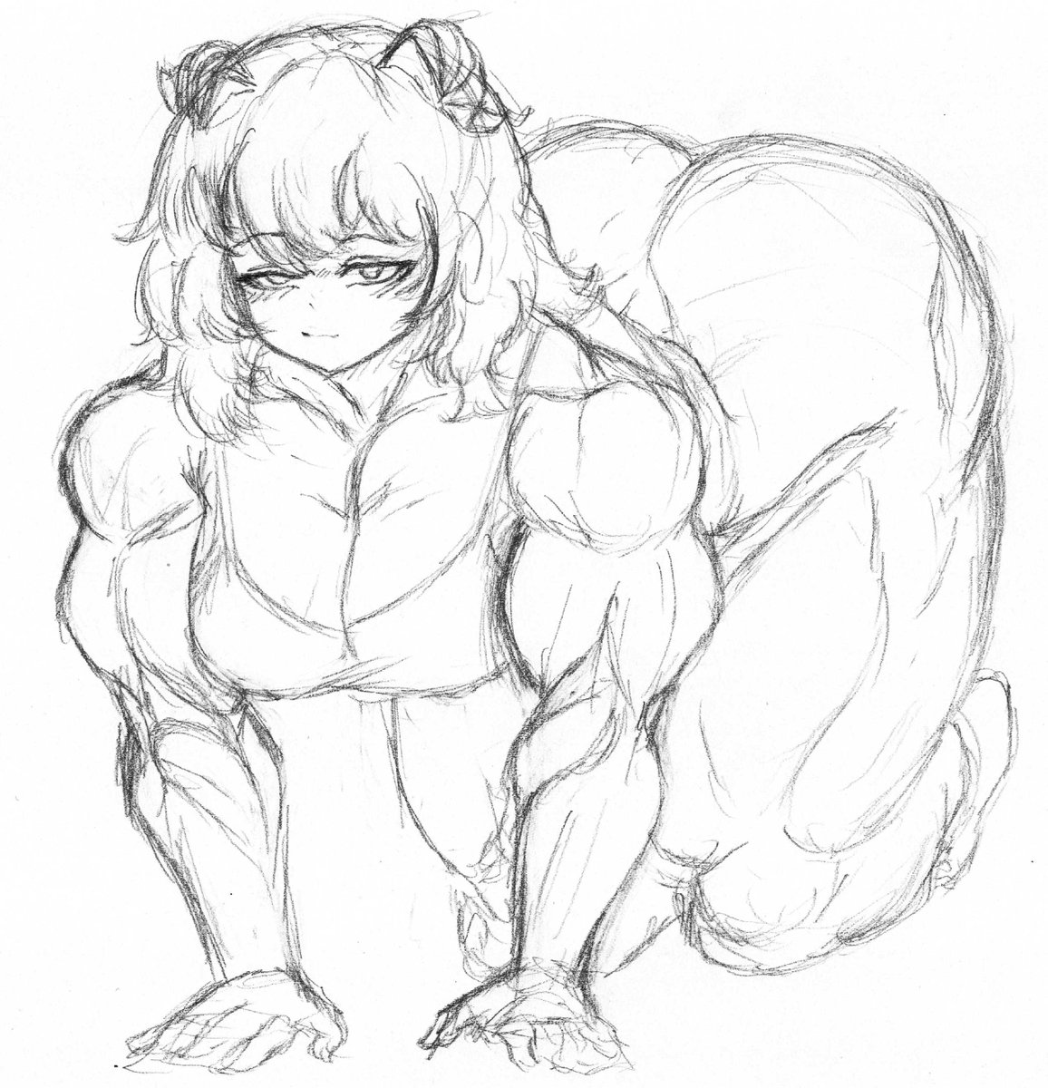 SanM67b's tweet photo. quick sketch #fbb #musclegirl https://t.co/BKISnc0Yhx