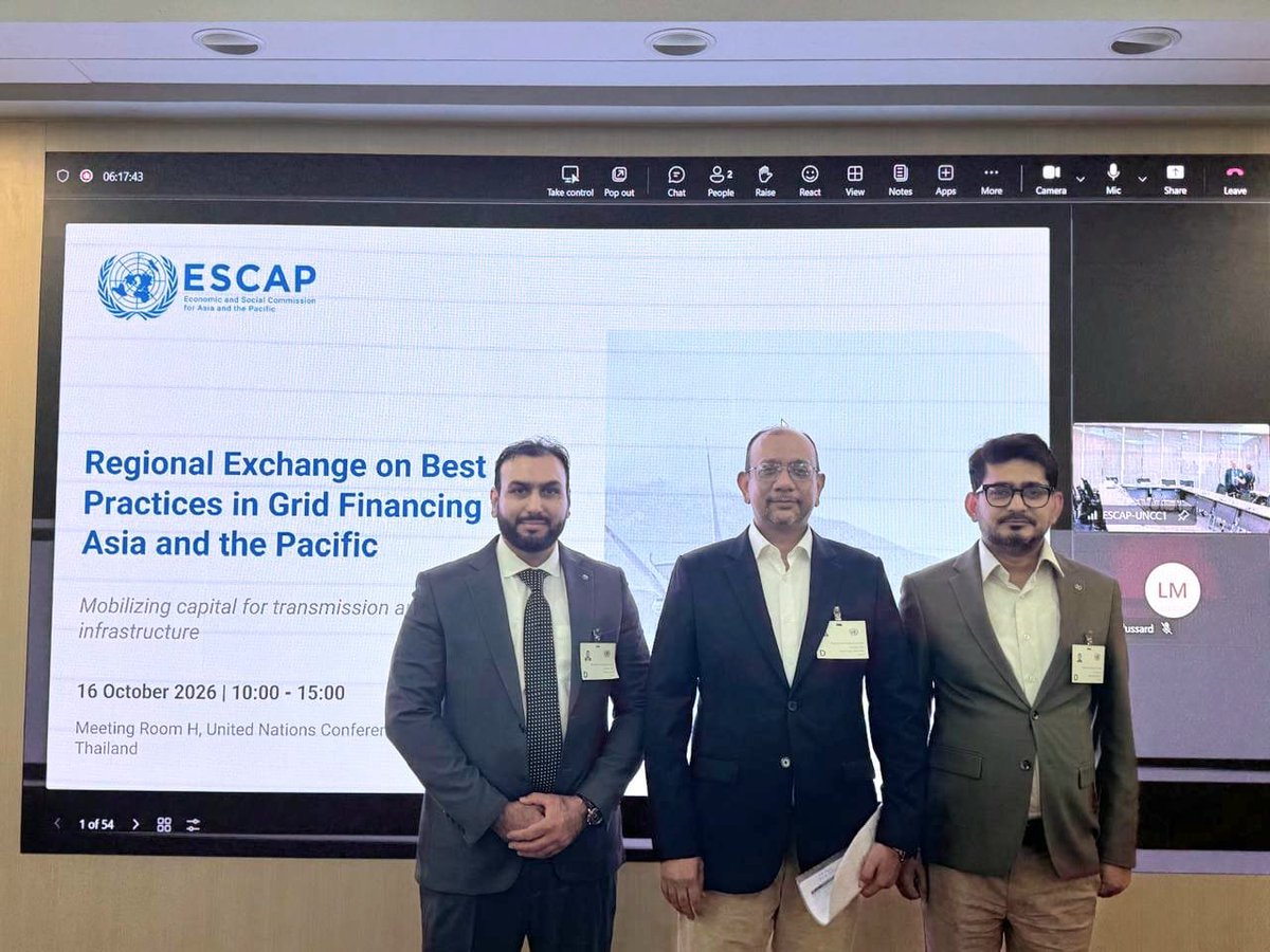 nationalgridpak's tweet photo. NationalGrid-Pakistan represented Pakistan at the UN ESCAP Regional Exchange in Bangkok, highlighting bankable transmission projects, risk-aligned financing and blended financing to support grid modernisation and power system reliability.
#NationalGridPakistan #UNESCAP https://t.co/hdFF9m0sDZ