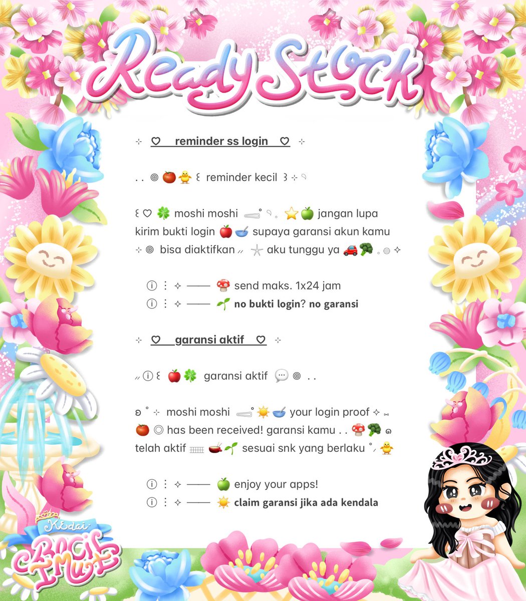 umbqi's tweet photo. ⠀
◎⠀..⠀🍰🎀  ꒰  help RT? thank you ꕤ 🐰 ˚

𓈄᳸   hew—o sobat imut 🍀🥣 ♡ 𓂋 kath bawain ready stock ☀️ ⊹  ✩ bundle reminder ss login &amp; garansi aktif 🌸 dengan harga 10.000 ʚ  👛🍦  𓇼 ֯    dm for take  🍭 ⑅ grab yours 🥛 ♡ ！

⊹ 🌱🍮 . . #zonauang ♡
⠀ https://t.co/KiALkObAL8