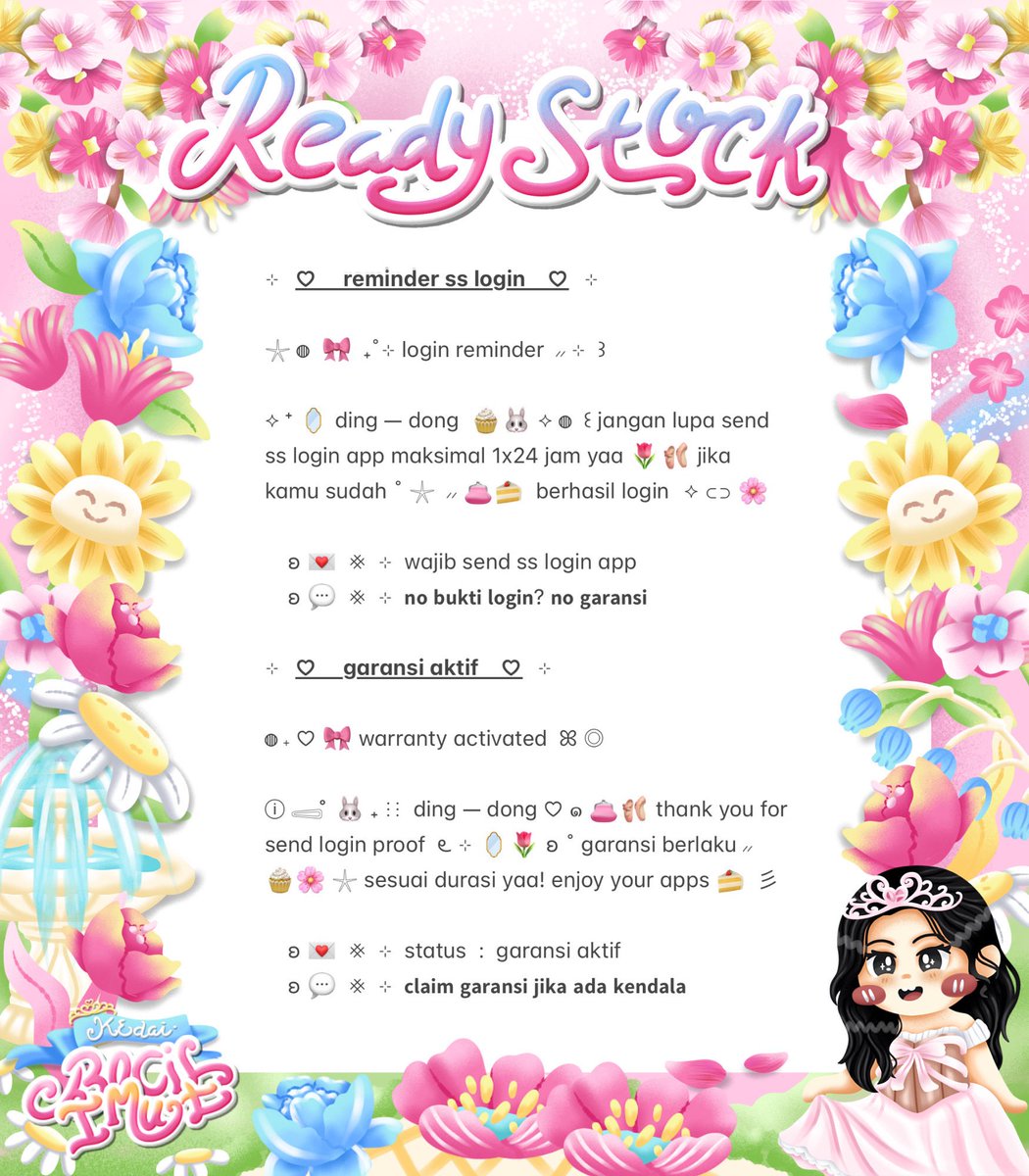 umbqi's tweet photo. ⠀
◎⠀..⠀🍰🎀  ꒰  help RT? thank you ꕤ 🐰 ˚

𓈄᳸   hew—o sobat imut 🍀🥣 ♡ 𓂋 kath bawain ready stock ☀️ ⊹  ✩ bundle reminder ss login &amp; garansi aktif 🌸 dengan harga 10.000 ʚ  👛🍦  𓇼 ֯    dm for take  🍭 ⑅ grab yours 🥛 ♡ ！

⊹ 🌱🍮 . . #zonauang ♡
⠀ https://t.co/KiALkObAL8
