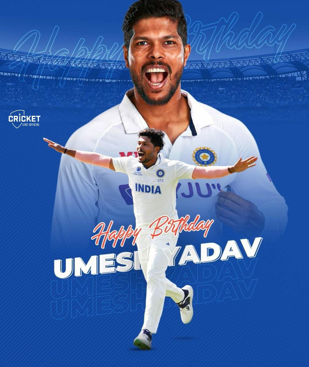 sohailtanvee's tweet photo. *☝️ 288 international wickets*
*💥 3 five-wicket hauls*
*🏆 2013 ICC Champions Trophy winner*

*☝️ 144 IPL wickets*
*🏆 2014 IPL winner with KKR*

*Wishing a very happy birthday to Indian pacer Umesh Yadav! 🇮🇳🎂*

#umeshyadav #happybirthday #icc https://t.co/cogOE0XA0W