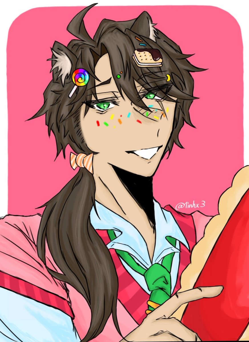 1inhx3's tweet photo. 少し前に描いていたスウィートウェアのレオナさんです (妄想)ジャックに少し寄せて描きました　#ツイステ　#ツイステファンアート https://t.co/yrSljm4jku