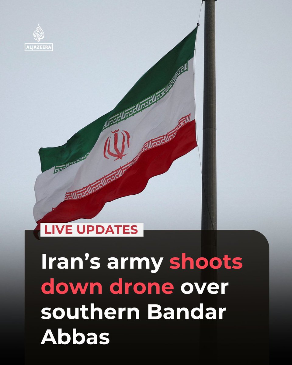 AJEnglish's tweet photo. Iran’s military has shot down an unmanned aerial vehicle over the southern port city of Bandar Abbas as fears of a return to full-scale war reverberate through the Middle East.

🔴 LIVE updates: https://t.co/wSBBI7koLM https://t.co/6zlcF7Ls1T