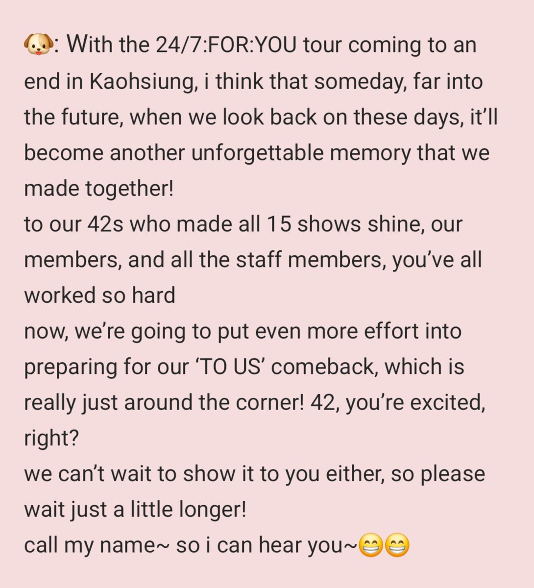 TWSLATION_'s tweet photo. [261025] #YOUNGJAE WV POST

🐶: With the 24/7:FOR:YOU tour coming to an end in Kaohsiung, i think that someday, far into the future, when we look back on these days,

#영재 #TWS #투어스 @TWS_PLEDIS https://t.co/CVijGJAJfI