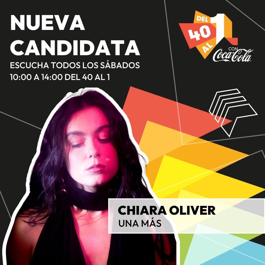 chiaranewss's tweet photo. 🧵 | Hilo de respuestas con "#MiVoto40 es para "una más" de @chiaraoliver en #Del40al1CocaCola @Del40al1_es" 🌧

🔗: https://t.co/RYwPe7ILoz https://t.co/ej7WawUwqh