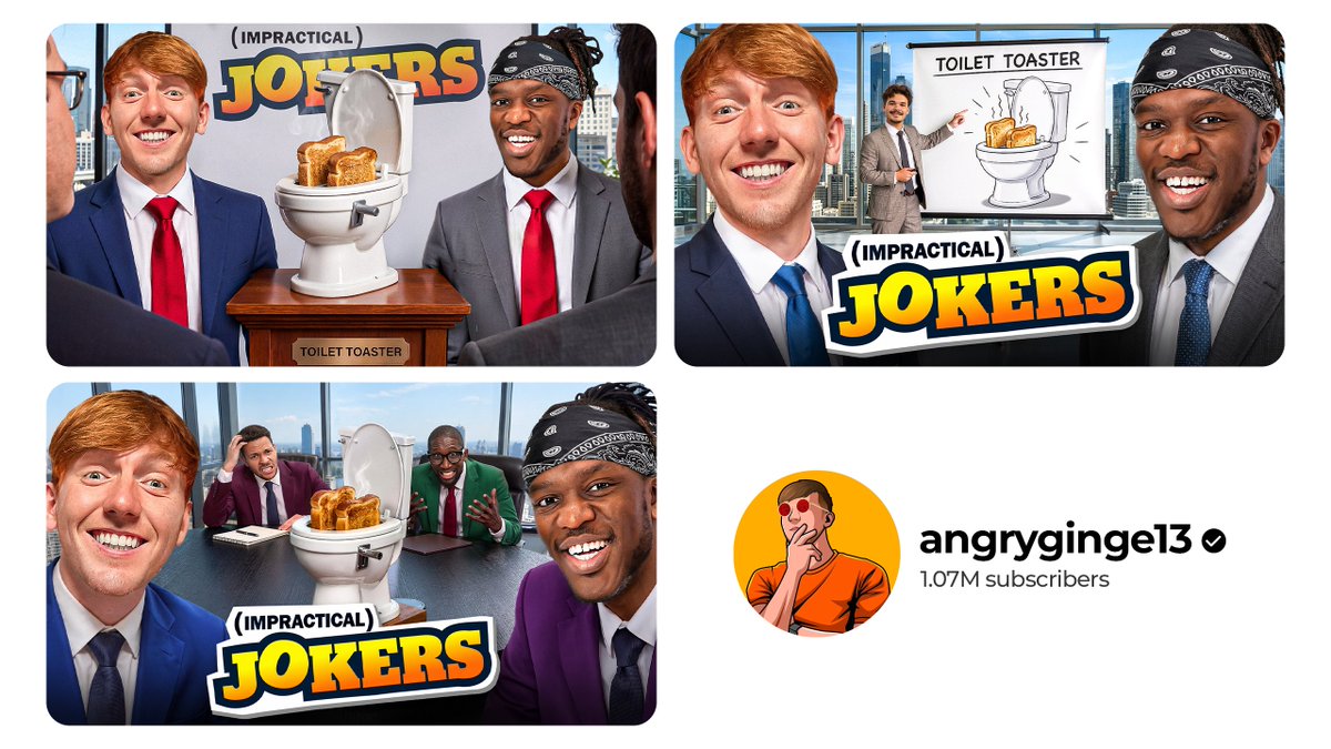 Pluxthumbnails's tweet photo. Recent thumbnails I made for AngryGinge

Which one will you pick? https://t.co/5qf0iNZwZU