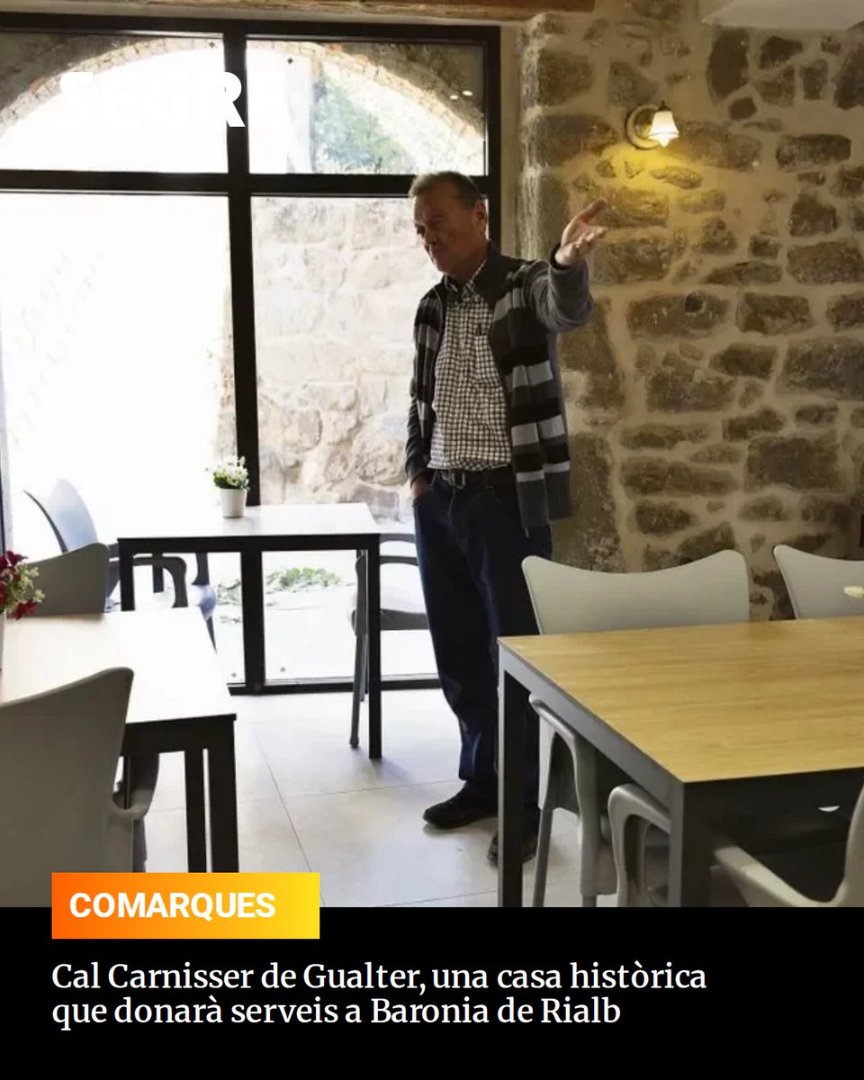 SEGREcom's tweet photo. Després de més de tres segles d’història, Cal Carnisser de Gualter es transformarà en un espai multiserveis amb bar, botiga rural i local social. L’objectiu: evitar desplaçaments a Ponts i dinamitzar el poble. 👉 https://t.co/BQ5fIyk7Bi https://t.co/BPaddC6oto