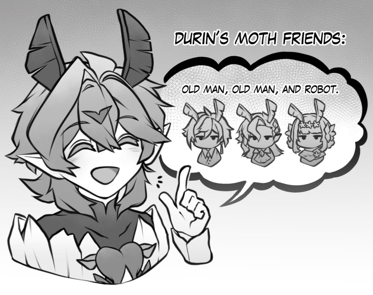 Shelbimouche's tweet photo. Pixie AU: I like the idea of all dragonic characters being moths, because Durin would sound insane when describing his friends to the pixies.
#GenshinImpact #原神 #Durin https://t.co/YjXBTbLkzA