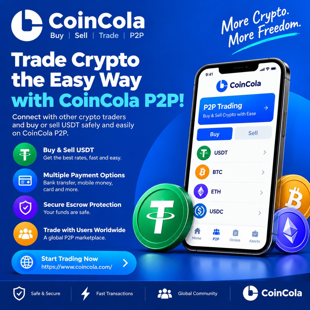 0xhassern's tweet photo. With CoinCola P2P, you can connect with other crypto traders and explore convenient ways to trade
✅ Buy & Sell USDT
✅ Multiple payment options
✅ Secure escrow protection
✅ Trade with users around the world
Your crypto journey starts here! 🔥
#CoinColaP2P
#CoinColaGiftcard https://t.co/iArtRwnNxz