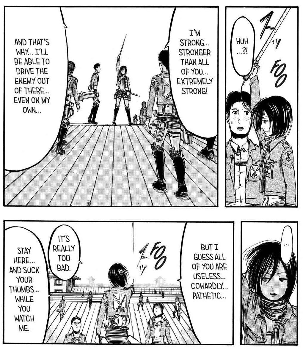 cyrisere's tweet photo. i feel like some people forget that mikasa is a very prideful person😅 her pride is one of many fuels for her strength https://t.co/y2MRiGYGVl