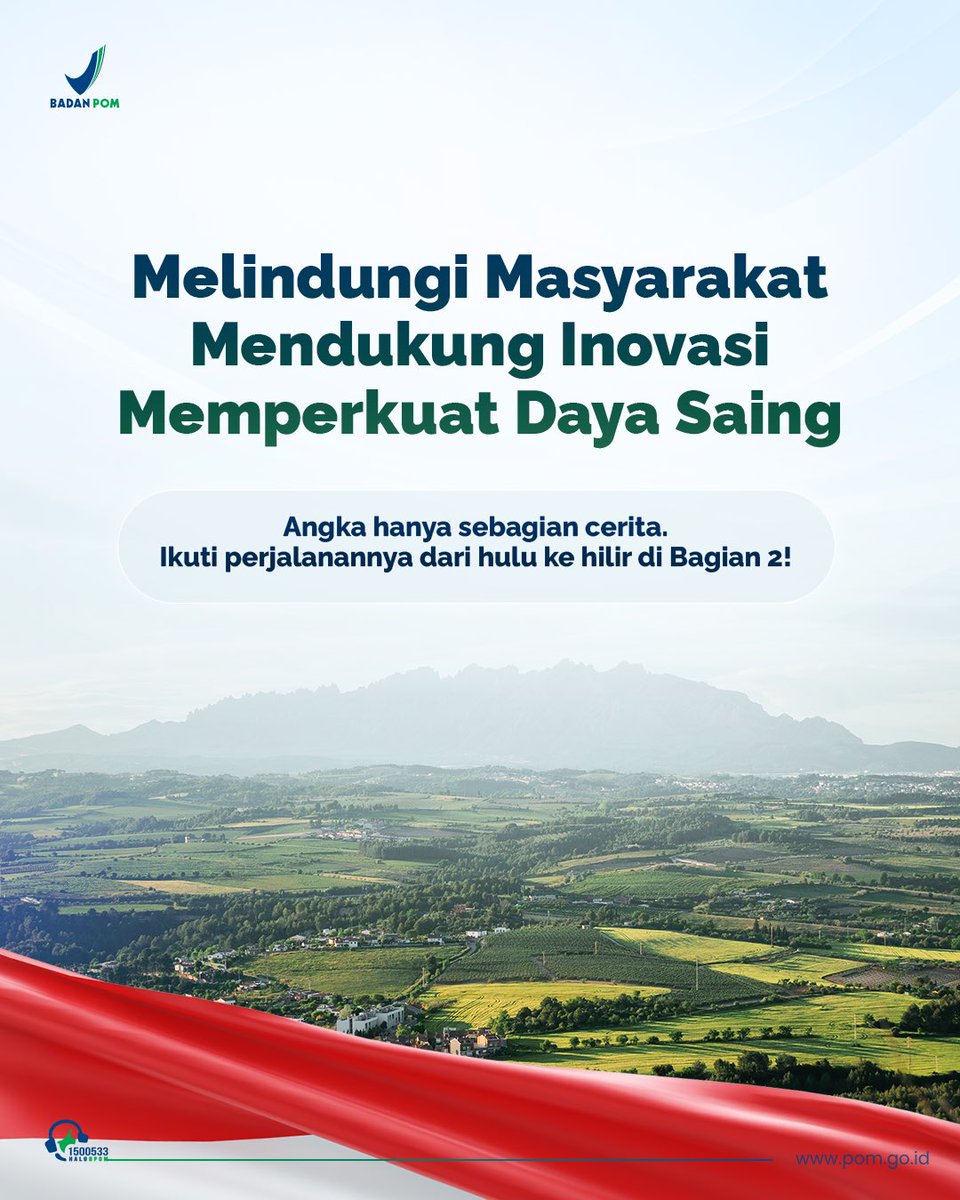 BPOM_RI's tweet photo. BPOM berkomitmen melindungi masyarakat, mengawal inovasi, dan memperkuat daya saing produk nasional demi mewujudkan Indonesia yang sehat, mandiri, dan berdaya saing melalui obat dan makanan yang aman dan bermutu!
#2TahunGerakNyata
#KinerjaBPOM
#TransformasiBangsa https://t.co/P4wcAv2k3E