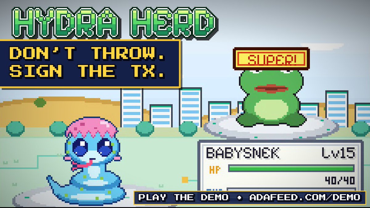 FEEdBabySNEK's tweet photo. 🚨 HUGE NEWS 🚨

Hydra Herd: First Sneak Peek Trailer + Demo! 🐍

A nostalgic, meme-fueled creature-catching adventure on Cardano, starring BabySNEK.

Don't throw. Sign the tx.

151 memes. 7 Chains.

Demo LIVE 👉 https://t.co/pMAdgbvBux

Hold $BBSNEK or $FEED, paste your address. No wallet connect.

DM us to feature your meme/mascot/project in the Herd 🤝