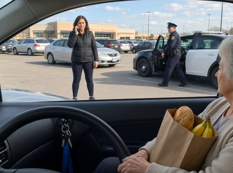 Hayato_ett's tweet photo. Last Tuesday, a woman blocked my car at the grocery store and called the police on me.

I’m 52. I drive a silver Camry. So does half of America, apparently.

My mother is 81 and doesn’t like waiting in the car alone, so she had come in with me for bread and bananas.

I had just buckled her into the passenger seat and started the engine when a woman knocked on my window.

“You’re in my car.”

I thought she was joking. She wasn’t.

She pulled on my door handle twice. When I didn’t get out, she planted herself in front of my bumper and called 911.

My mother asked if we should just go. I told her we couldn’t, not without running the woman over.

Twelve minutes later, a police cruiser pulled up next to us.

The woman met the officer before he was all the way out of it.

She pointed at me through the windshield.

“That’s my car. She’s sitting in it with her mother like she owns it.”